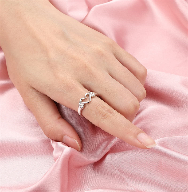 Romantic Heart Hand Hug Fashion Ring For Women
