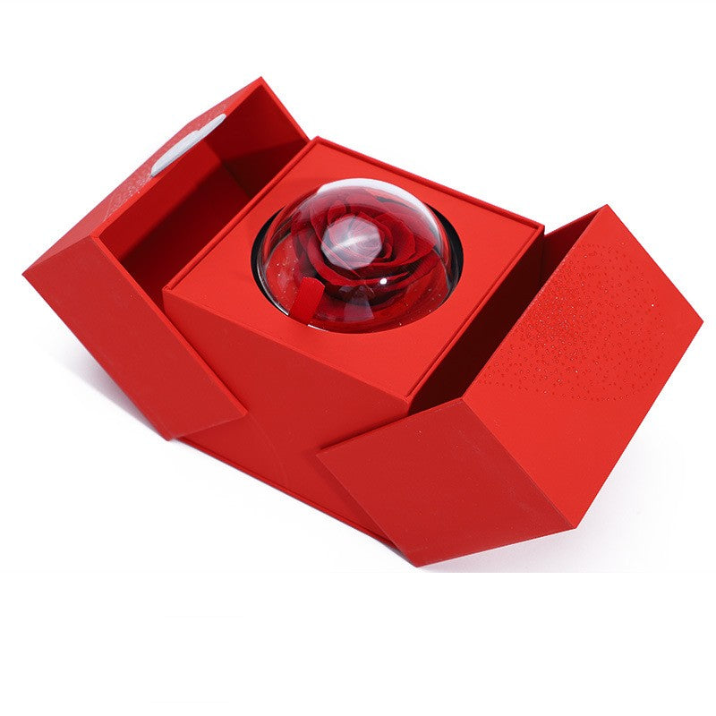 Creative Eternal Rose Flower Jewelry Box For Ring and Necklace