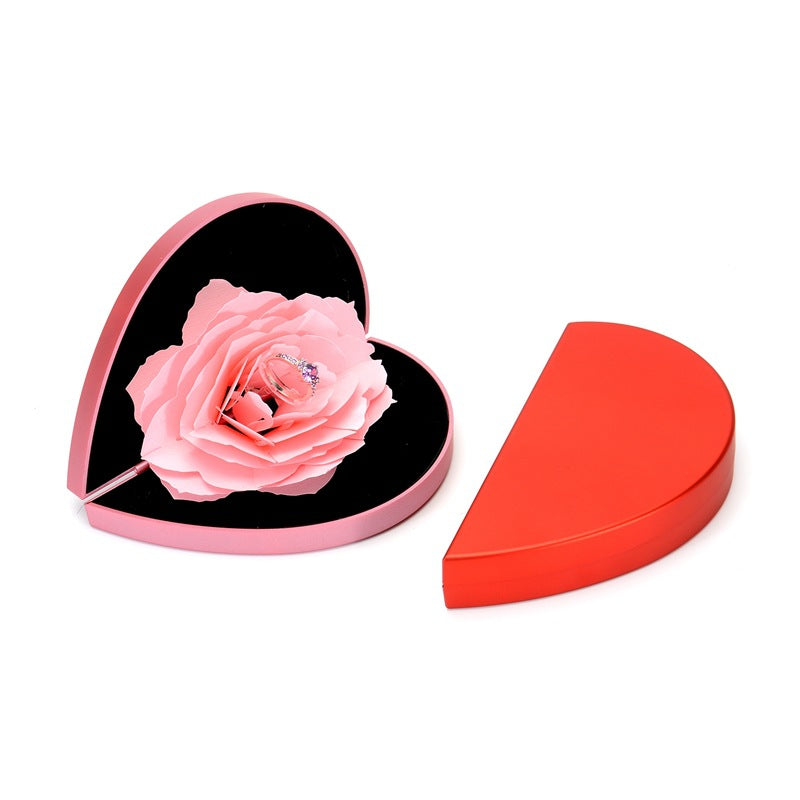 3D Love Box Heart-shaped Rose Flower - Surprise Proposal