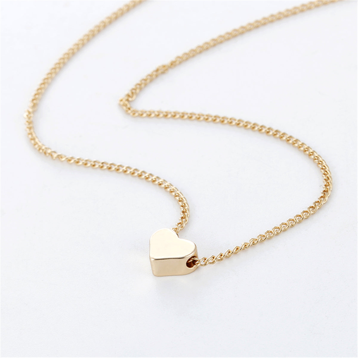 Simple Fashion Gold/silver Color Double-sided Love Pendant Necklaces