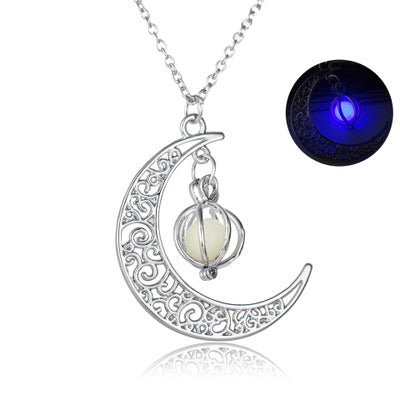 Fashion Moon Natural Glowing Stone Necklace