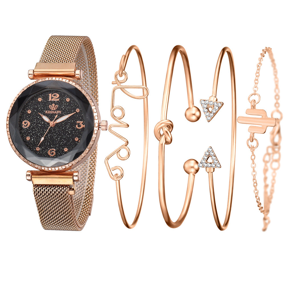 Starry Sky Magnet Buckle Watch With Fashion Bracelet