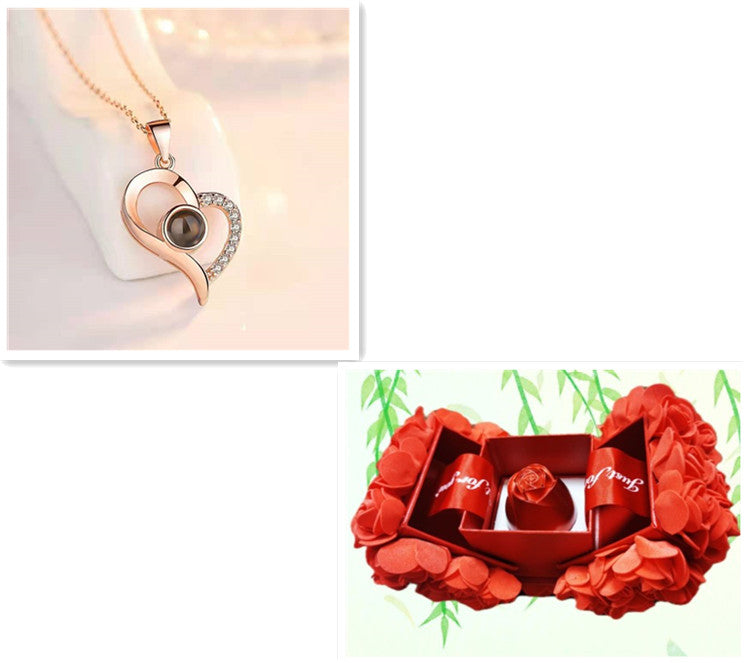 Hot Valentine's Day Metal Rose Jewelry Gift Box