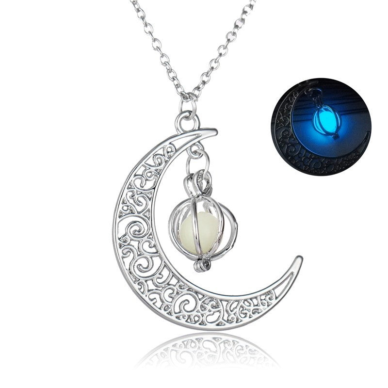 Fashion Moon Natural Glowing Stone Necklace