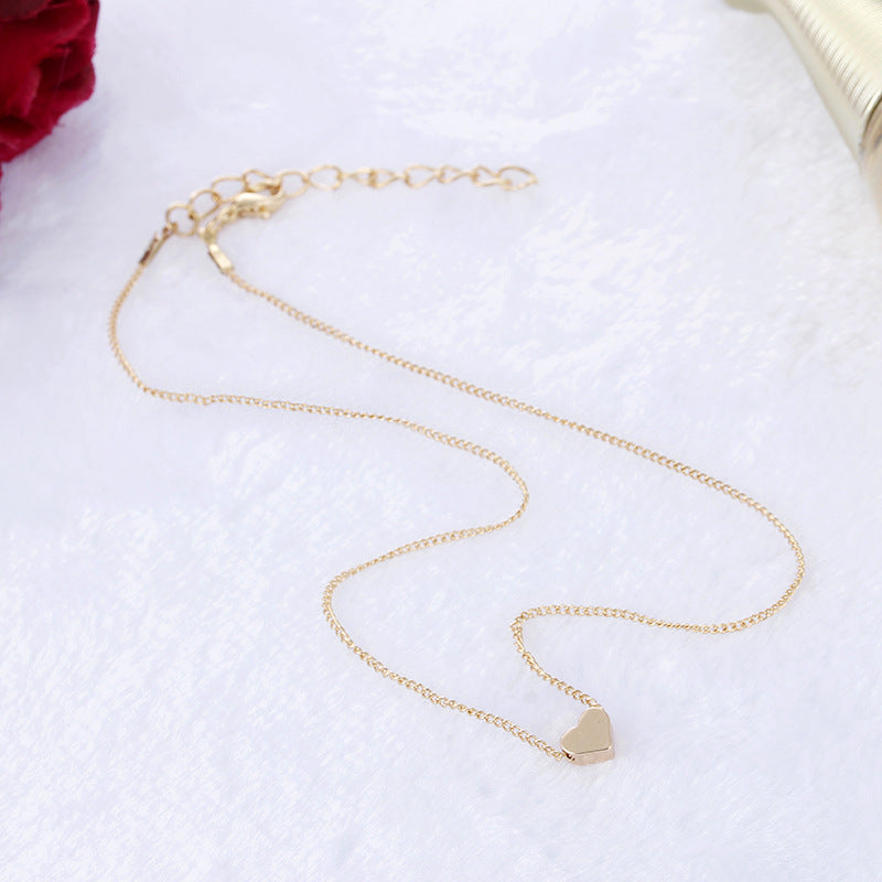 Simple Fashion Gold/silver Color Double-sided Love Pendant Necklaces