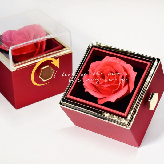 Rotating Flower Rose Gift Box  - No Necklace included